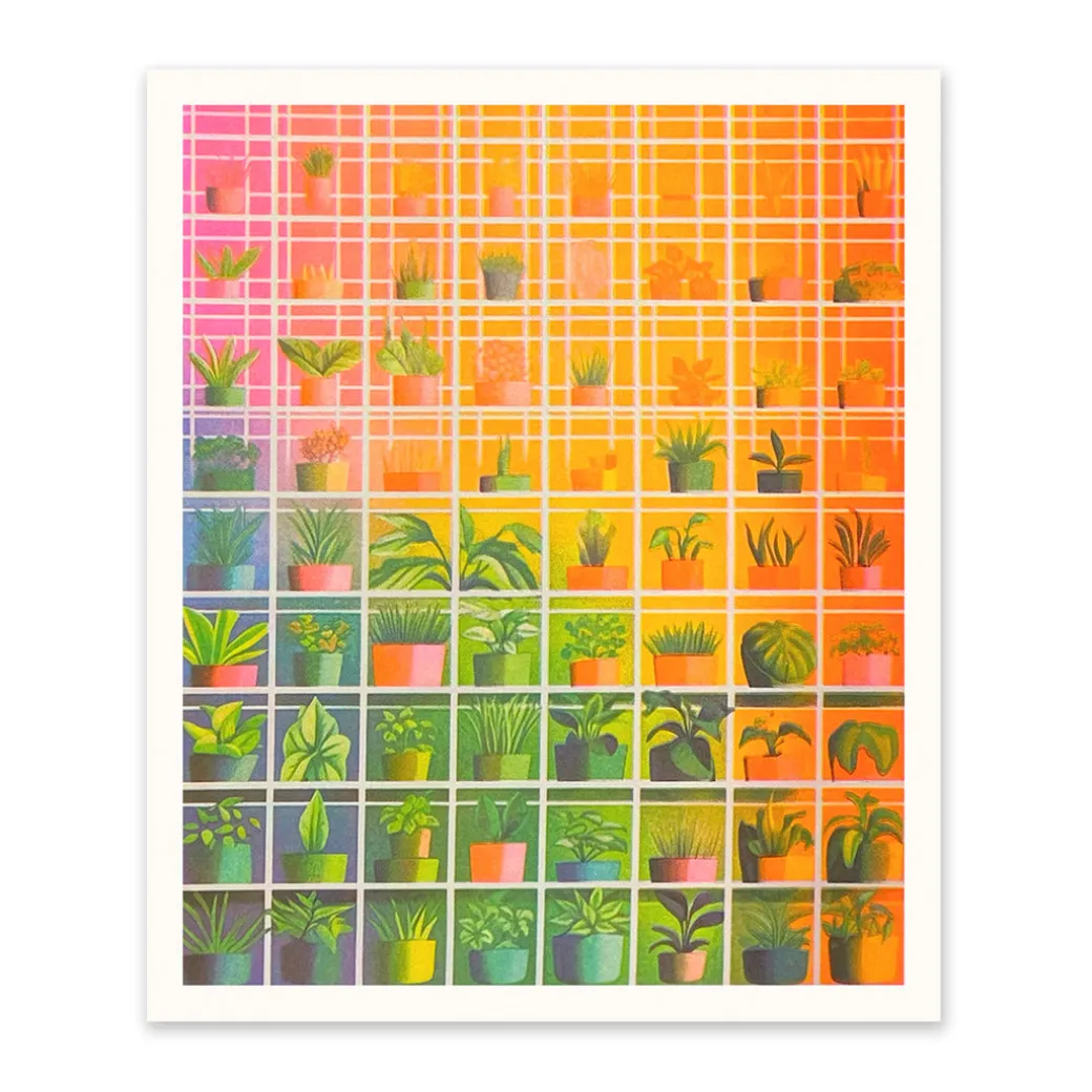 Abstract Glasshouse Riso Print (12x10)