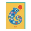 Age 6 Chameleon Birthday Card