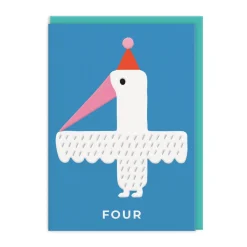 Age 4 Tropical Bird Birthday Card