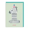 Age 1 Zebra Birthday Card