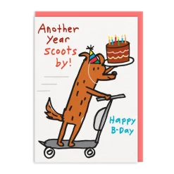 Another Year Scoots By Birthday Card