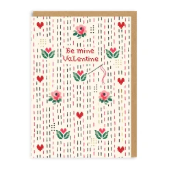 Be Mine Valentine Stitch Ditsy Card | Ohh Deer