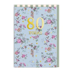 80 Birds and Roses Birthday Card