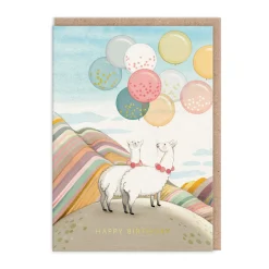 Birthday Llamas Greeting Card