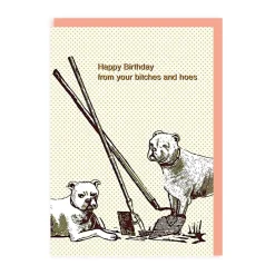 Bitches and Hoes Birthday Card