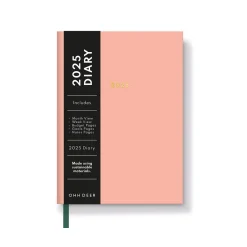 Blossom Pink 2025 A6 Diary - Elegant Daily Diary with Goals Pages