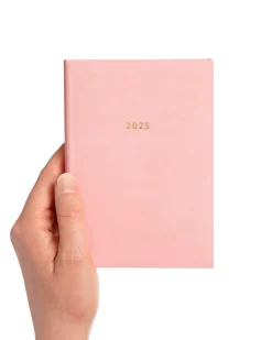 Blossom Pink 2025 A6 Diary - Elegant Daily Diary with Goals Pages