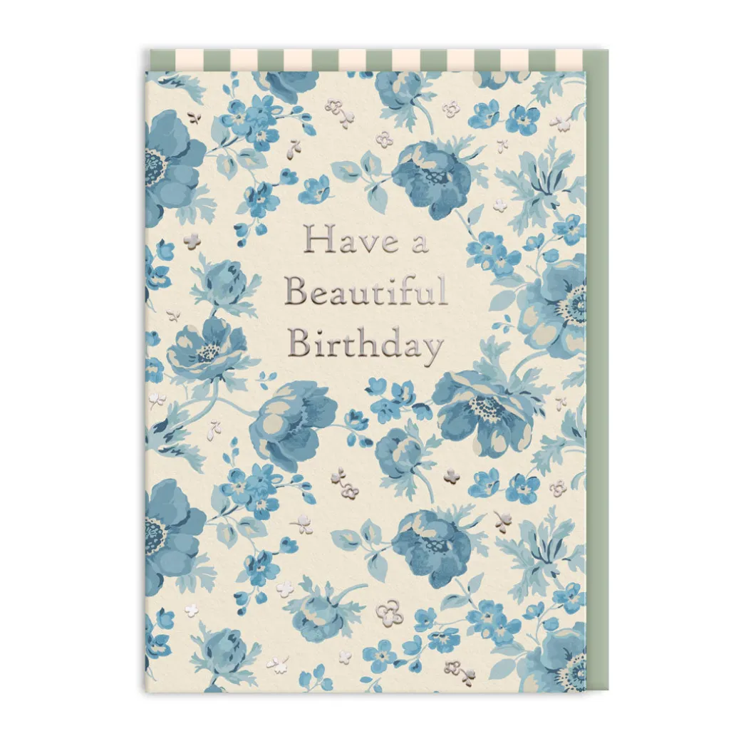 Blue Anenome Beautiful Birthday Card