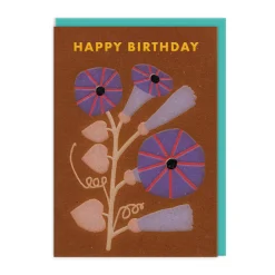 Brown Floral Birthday Card 💐 | Ohh Deer
