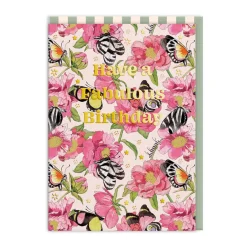 Butterflies And Peonies Fabulous Birthday Card