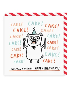 Cake! Cake! Cake! Square Birthday Card | Gemma Correll | Ohh Deer
