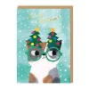 Cat In Tree Glasses Christmas Card 🐱 💌 | Ohh Deer