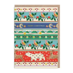 Cath Kidston Festive Friends Stripe Christmas Card | Ohh Deer