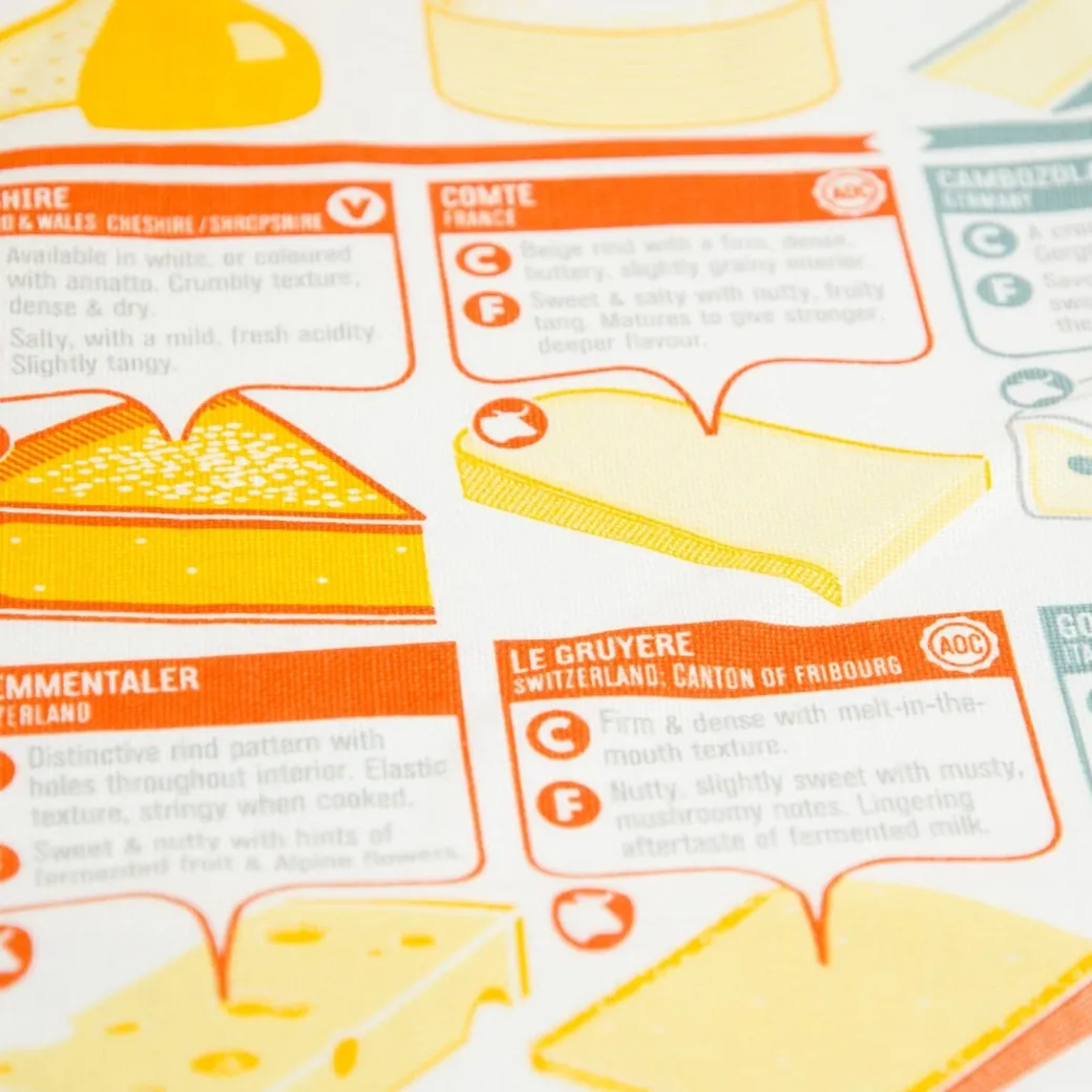 Cheeses of the World Tea Towel - Cheese Lover Gift | Ohh Deer