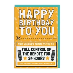 Control Of TV Remote Voucher Birthday Card 📺 | Ohh Deer