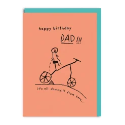 Dad It's All Downhill From Here Birthday Card | Ohh Deer