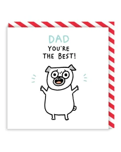 Dad You're The Best! Pug Greeting Card