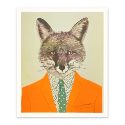 Dapper Fox Riso Print (12x10)