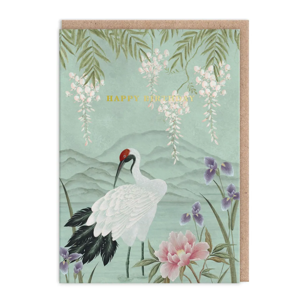 Diane Hill - Crane And Mountain Birthday Card | Ohh Deer