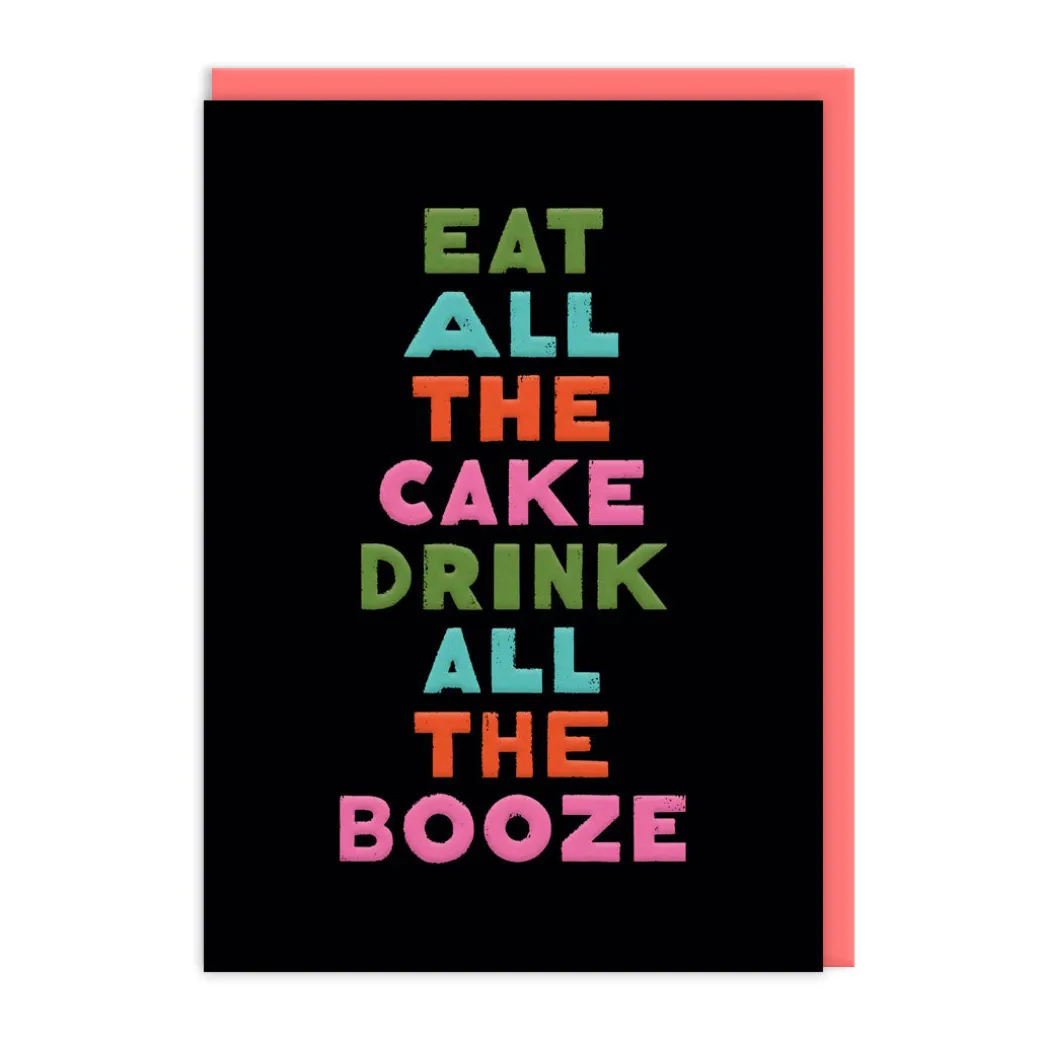 Eat Cake Drink Booze Birthday Card ππ₯ | Ohh Deer