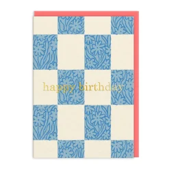 Emily Taylor - Checker Floral Happy Birthday | Ohh Deer