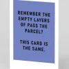 Empty Layers Of Pass The Parcel Greeting Card | Ohh Deer
