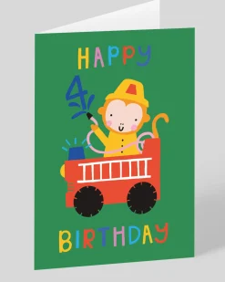 Fire Hero 4th Birthday Card | Ohh Deer