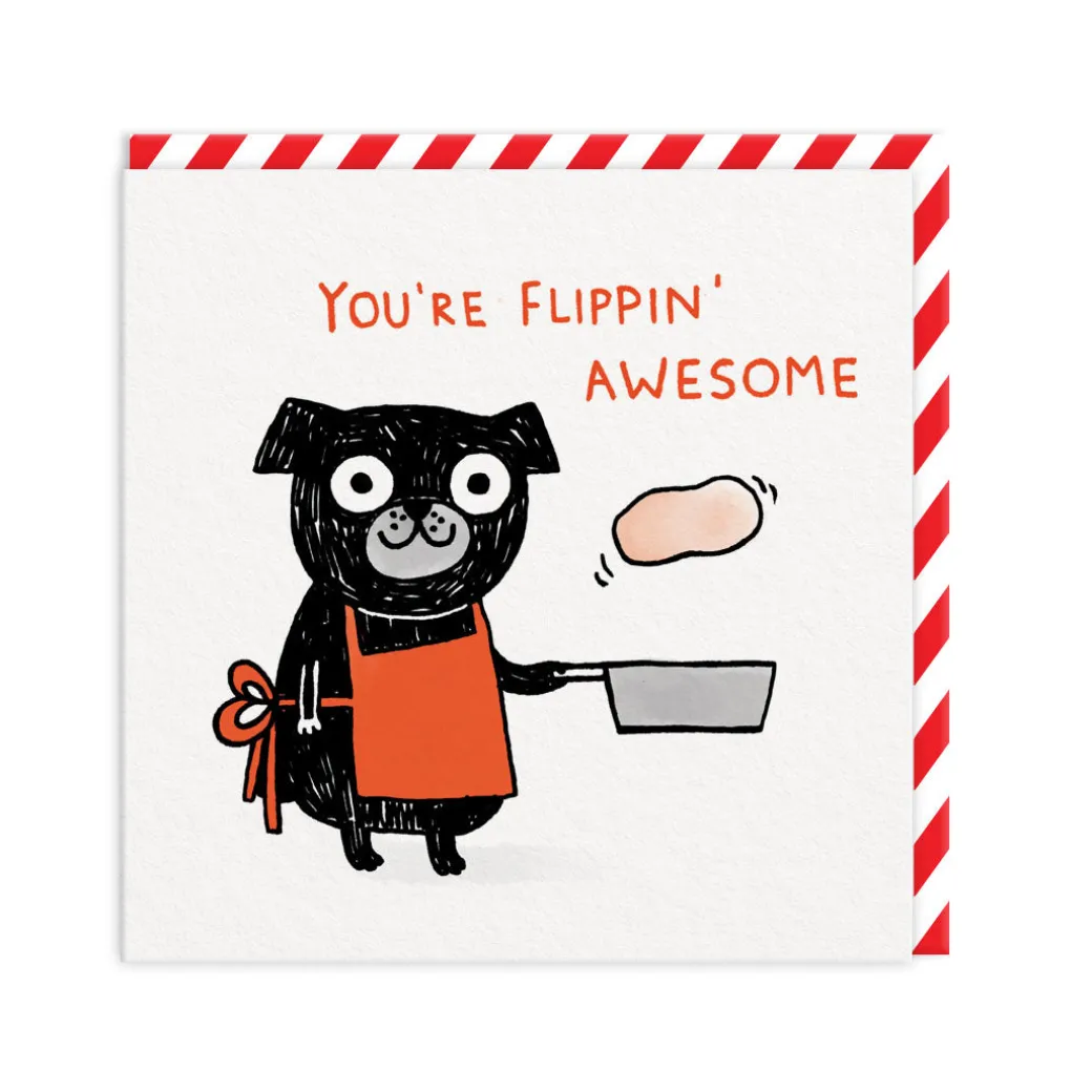 Flippin Awesome Pug Greeting Card - Gemma Correll | Ohh Deer