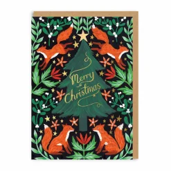 Fox Christmas Tree Christmas Card