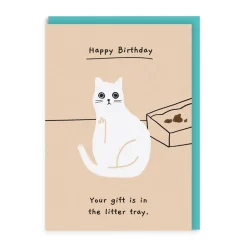 Gift Is In The Litter Tray Birthday Card | Ohh Deer