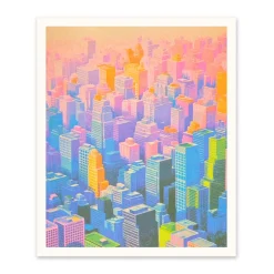 Gradient Axo Skyscrapers Art Print