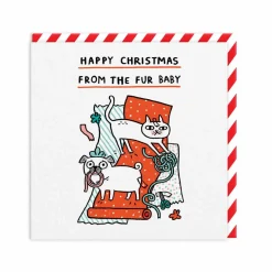 Happy Christmas From The Fur Baby Greeting Card