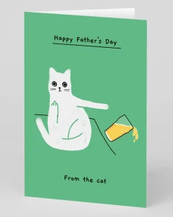 Happy Father's Day From The Cat Greeting Card | Ohh Deer