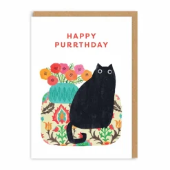 Happy Purrthday Black Cat Birthday Card | Ohh Deer
