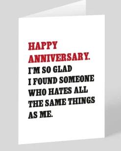 Hates All The Same Things Anniversary Card | Ohh Deer