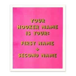 Hooker Name Riso Print (12x10)