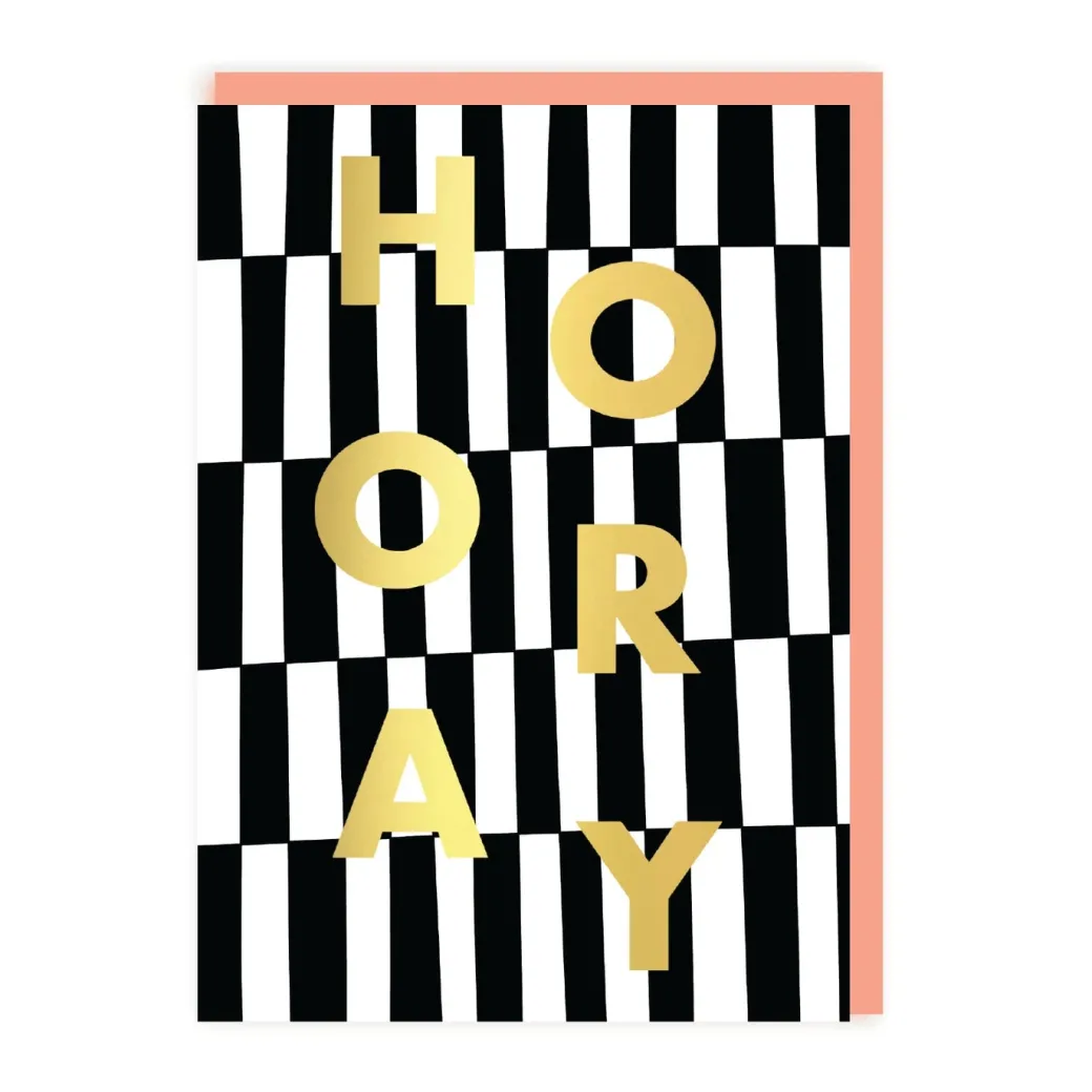 Hooray Checkerboard Greeting Card