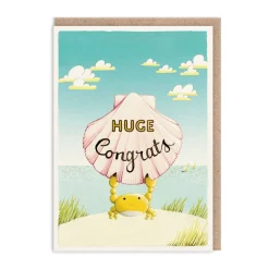 Huge Congrats Crab Greeting Card