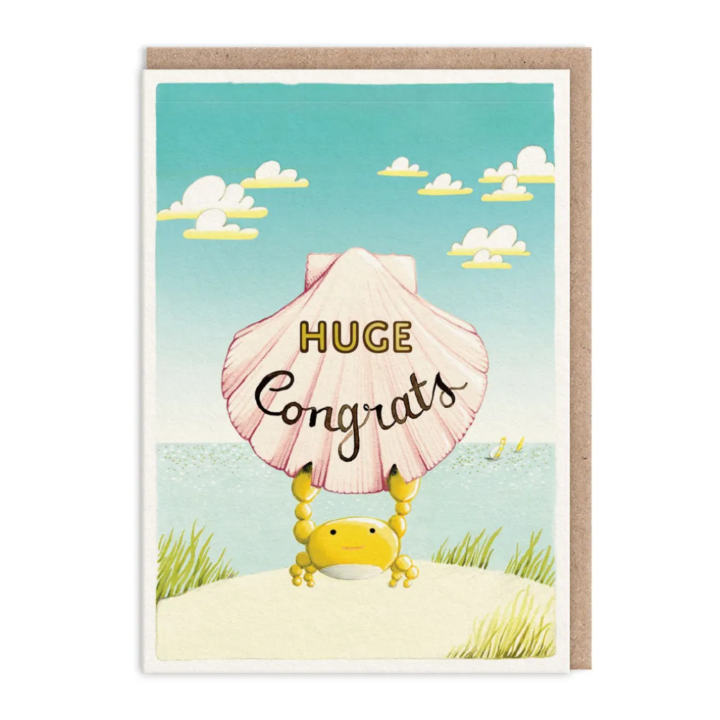 Huge Congrats Crab Greeting Card