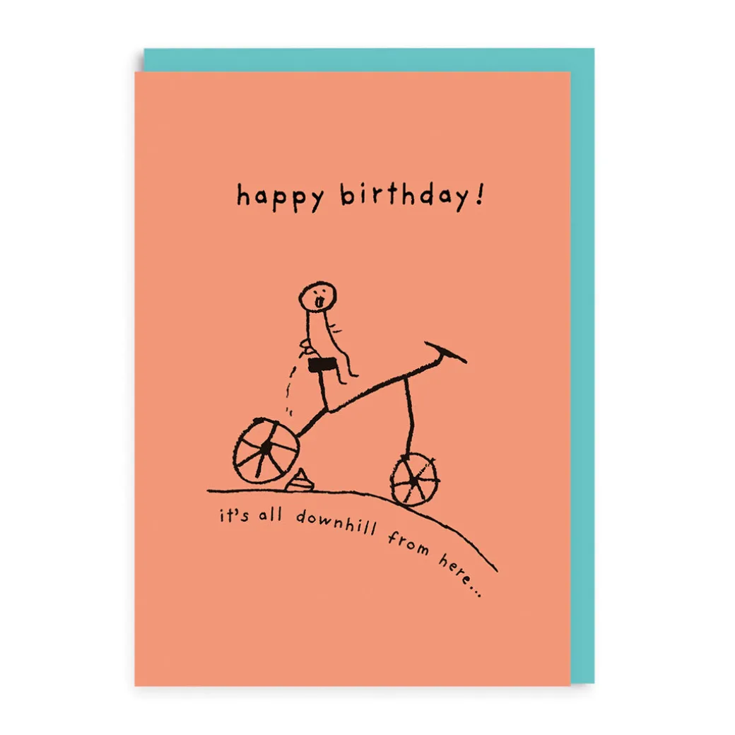 It's All Downhill From Here Birthday Card | Ohh Deer
