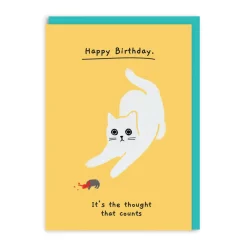 It's The Thought That Counts Birthday Card | Ken The Cat | Ohh Deer