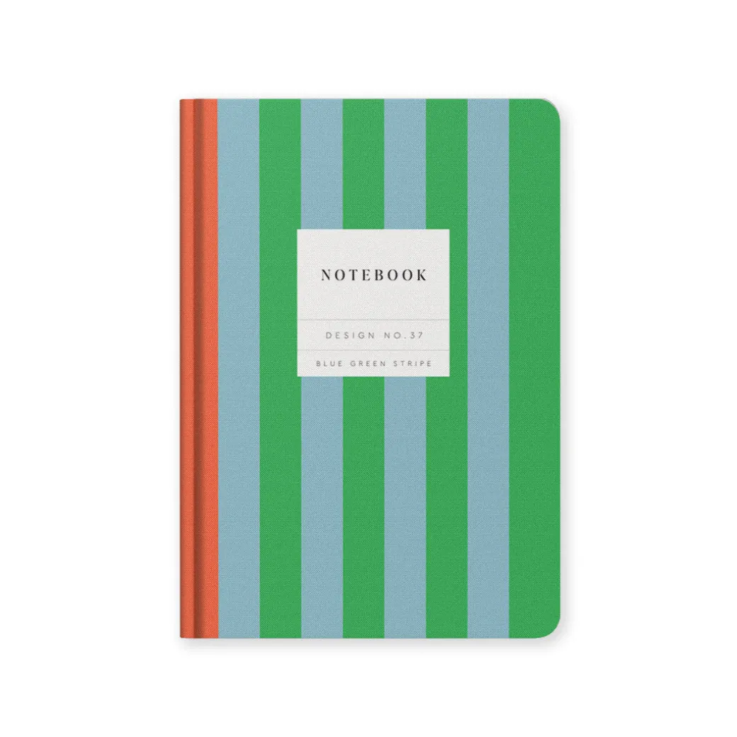 Kaleido Design No.37 Blue Green Stripe Hardback Notebook
