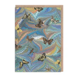 Marble Butterfly Blue Birthday Card