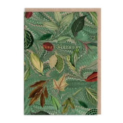 Marble Leaves Birthday Card