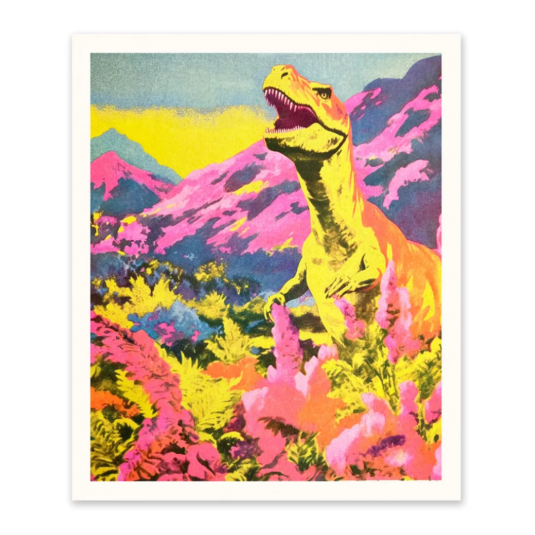 Midcentury T-Rex Riso Print (12x10)