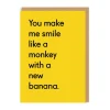 Monkey With a New Banana Greeting Card