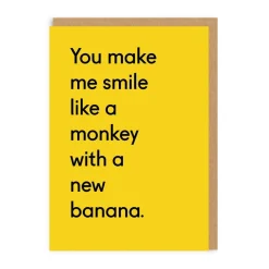 Monkey With a New Banana Greeting Card