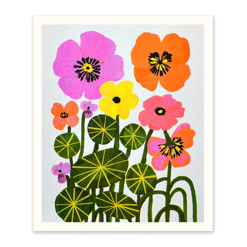 Nasturtiums Riso Print (12x10)