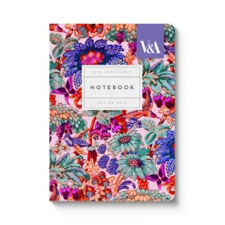 Neon Floral Coral Jungle A6 Premium Paperback Notebook