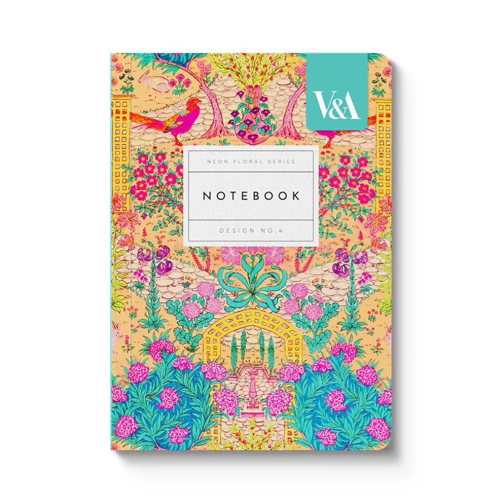 Neon Floral Ornate Garden A6 Premium Paperback Notebook